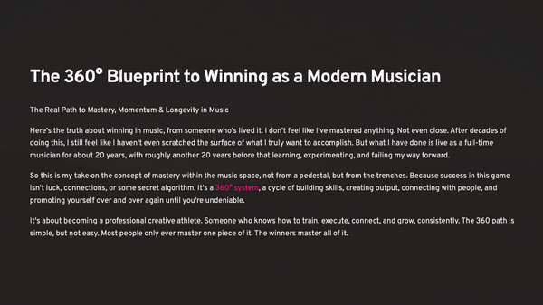 The 360° Blueprint to Winning as a Modern Musician
